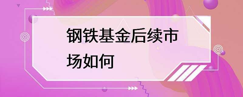 钢铁基金后续市场如何