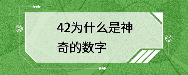 42为什么是神奇的数字