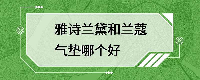 雅诗兰黛和兰蔻气垫哪个好