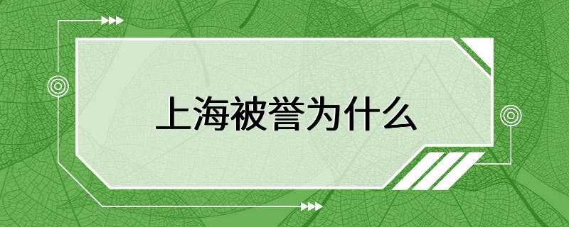 上海被誉为什么