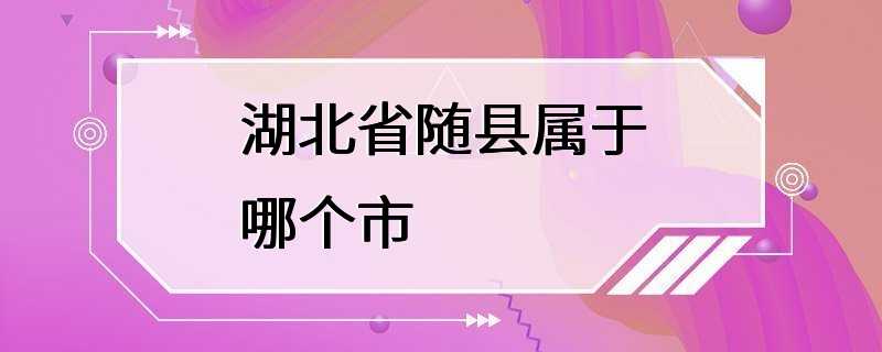 湖北省随县属于哪个市