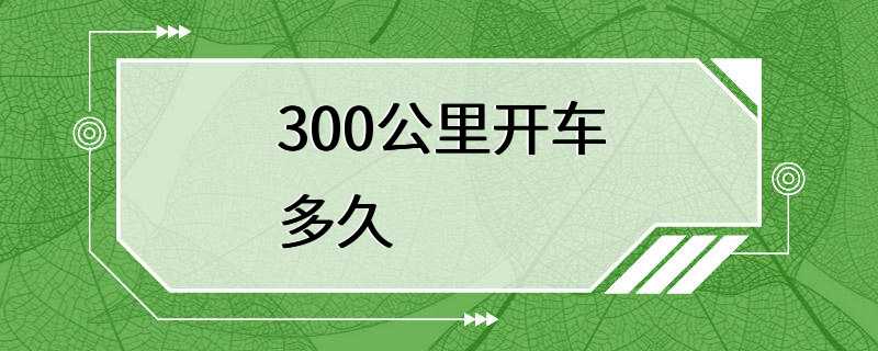 300公里开车多久