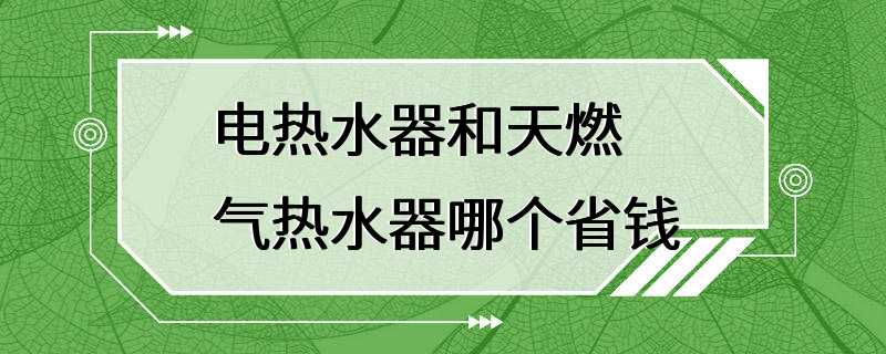 电热水器和天燃气热水器哪个省钱