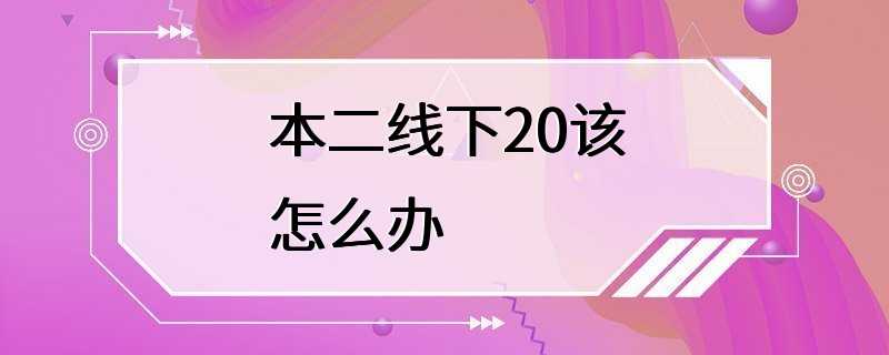 本二线下20该怎么办