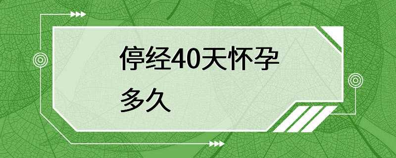 停经40天怀孕多久