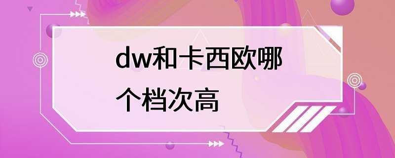 dw和卡西欧哪个档次高