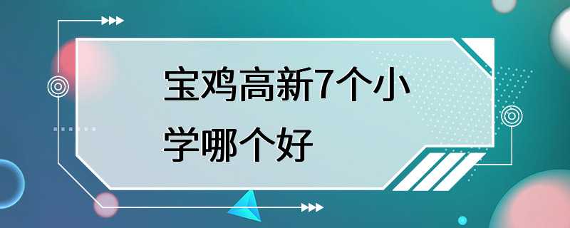 宝鸡高新7个小学哪个好