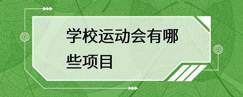 学校运动会有哪些项目