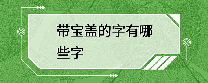 带宝盖的字有哪些字