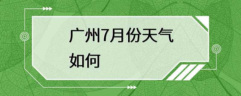 广州7月份天气如何