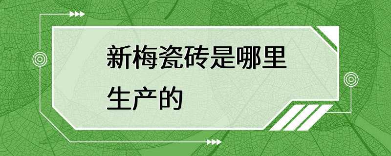 新梅瓷砖是哪里生产的