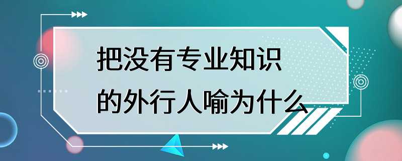 把没有专业知识的外行人喻为什么