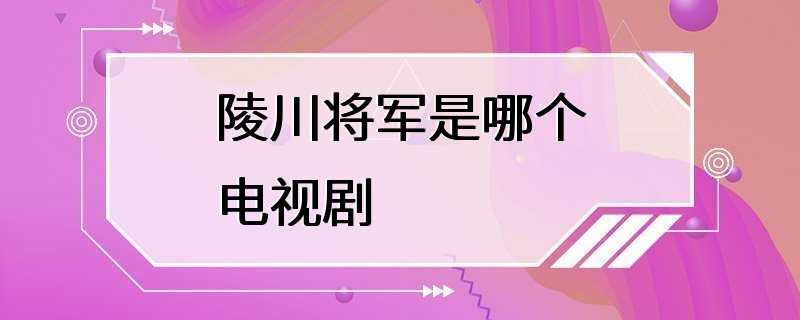 陵川将军是哪个电视剧