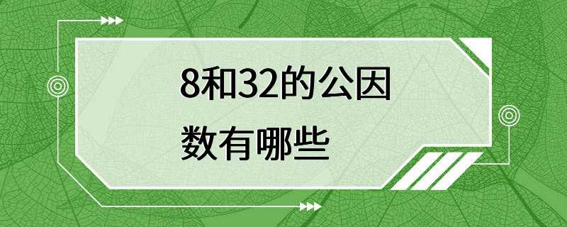 8和32的公因数有哪些