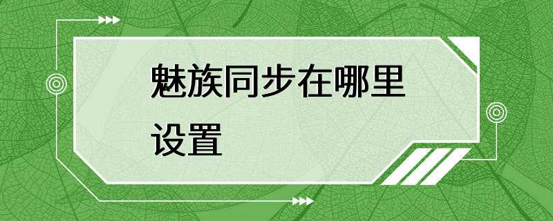 魅族同步在哪里设置