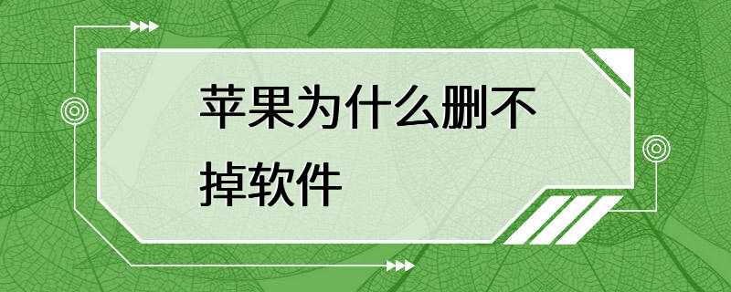 苹果为什么删不掉软件