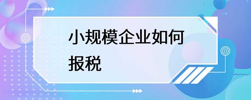 小规模企业如何报税