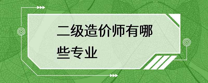 二级造价师有哪些专业