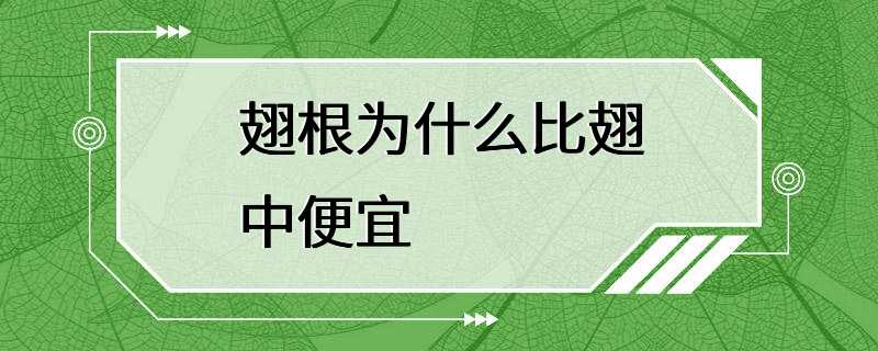 翅根为什么比翅中便宜