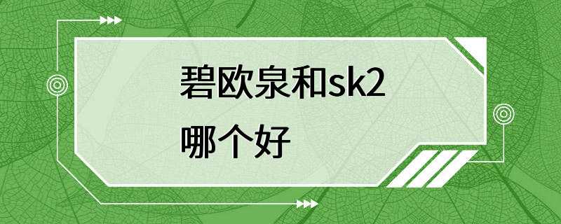 碧欧泉和sk2哪个好