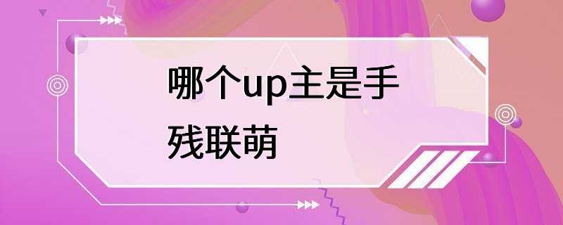 哪个up主是手残联萌