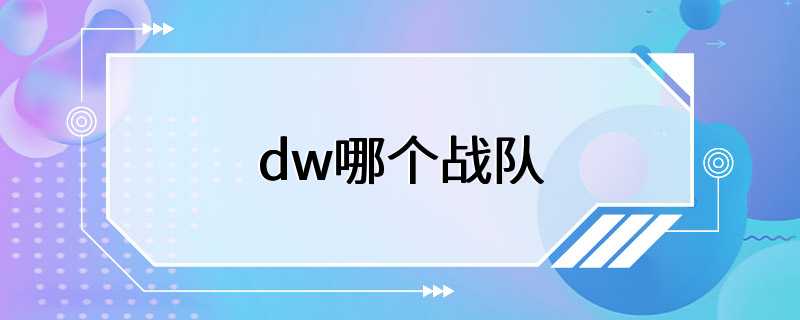 dw哪个战队