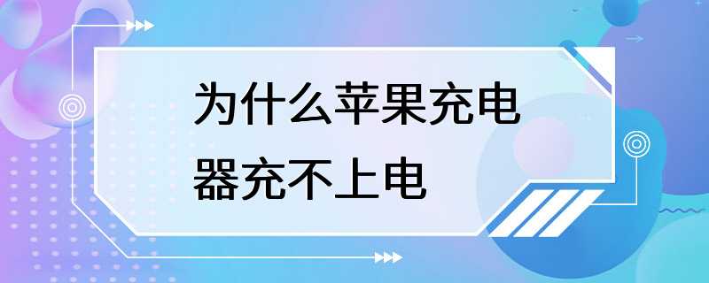 为什么苹果充电器充不上电