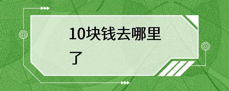 10块钱去哪里了