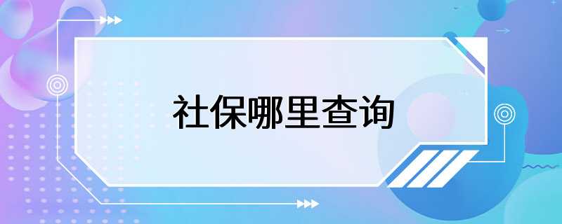 社保哪里查询